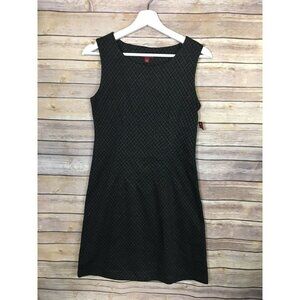 Merona XS A Line Dress Sleeveless Black Gray Check